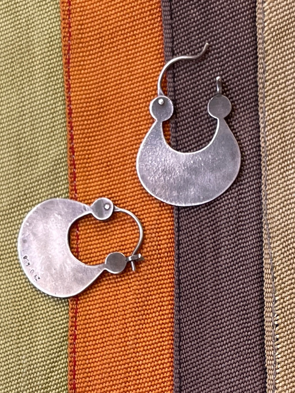 Jane Diaz | Flat Crescent Hoop Earrings in Sterling Silver from Garnet Hill ♥